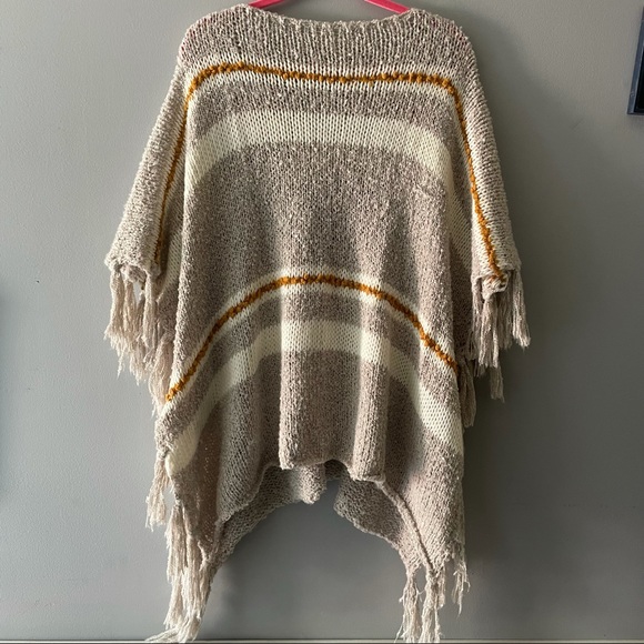 Francesca’s Striped Poncho Sweater OS - Picture 2 of 5